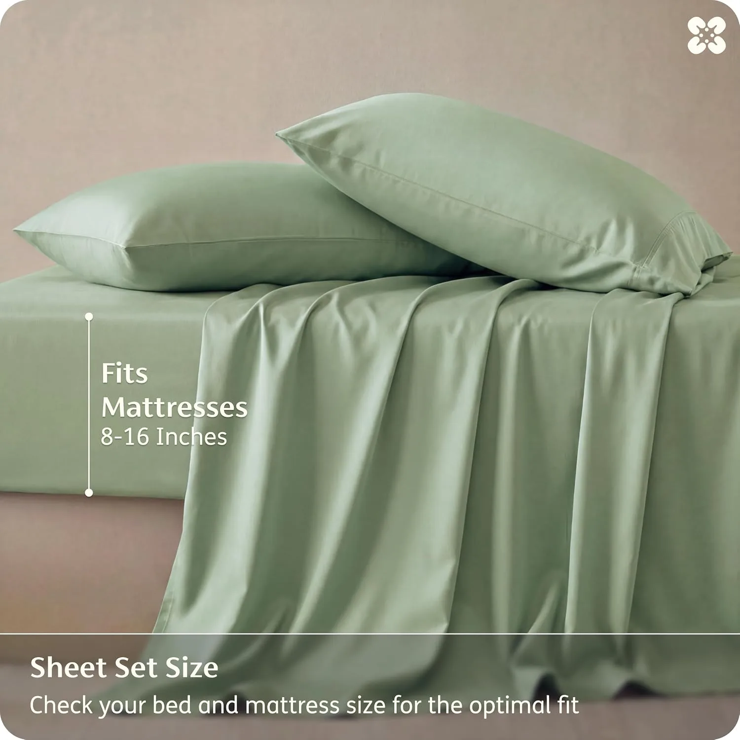 Bedsure PureWoven 100% Rayon Derived from Bamboo, Full Size Sheets, 4 PCS