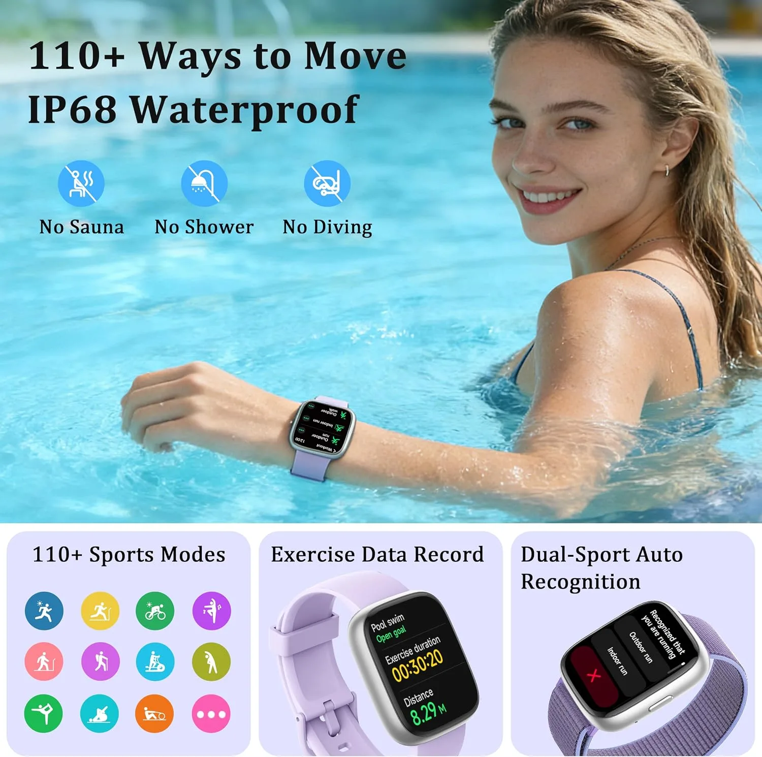 Smart Watch for Women Men, 2026 Upgrade Smartwatch [2 Bands, 44mm case], 1.83" Fitness Tracker Watch Alexa Built-in, Make/Answer Call, HR Sleep Stress Monitor, IP68 Waterproof Step Counter Watch