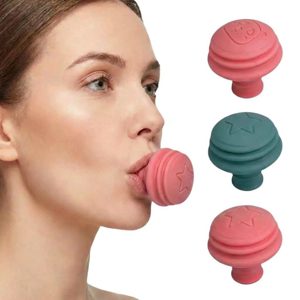 Jaw Exerciser Double Chin Reducer for Women Men Non-Biting Face Yoga Breathing Trainer for Skin Tightening, Detachable 3-Layer Jawline Shaper Face Slimmer, Portable Facial Exerciser for V-Face 3Pcs