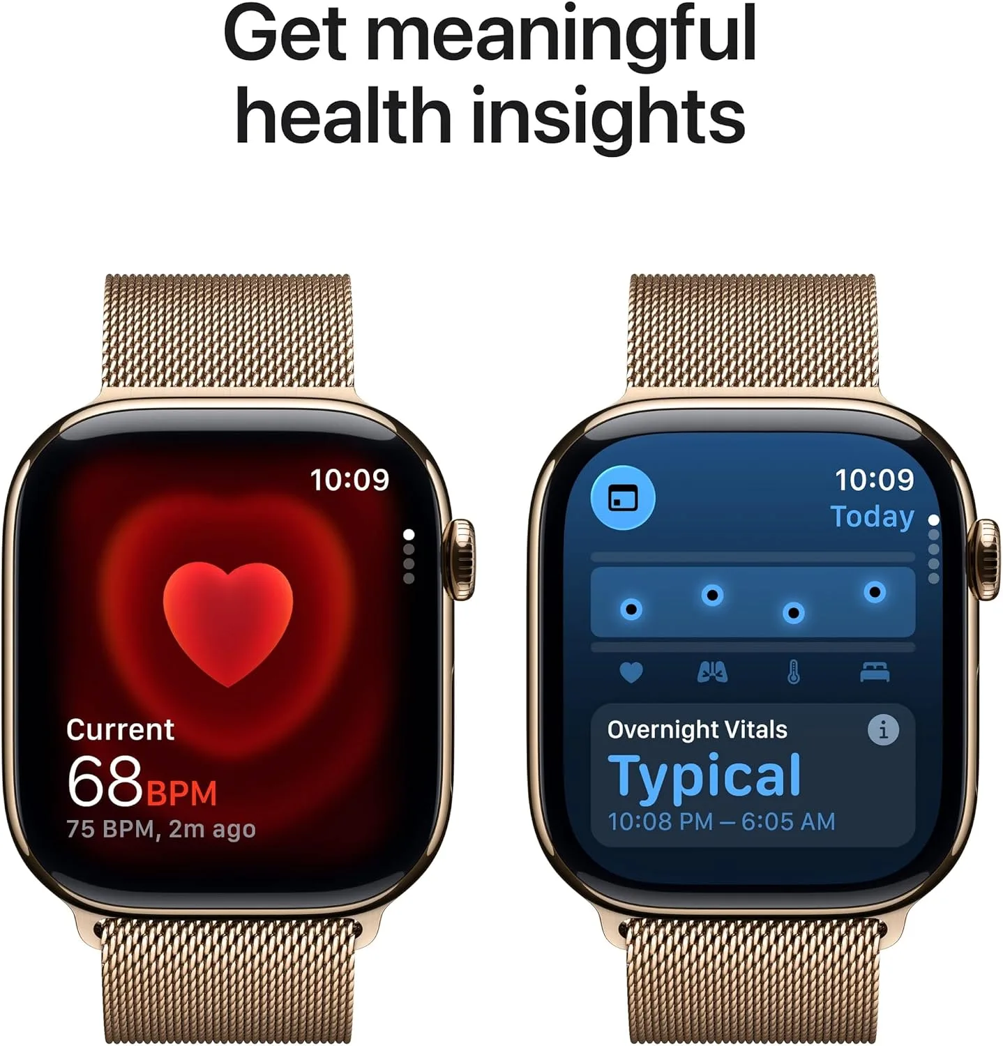 Apple Watch Series 11 [GPS + Cellular 46mm] Smartwatch with Gold Titanium Case with Gold Milanese Loop - M/L. Sleep Score, Fitness Tracker, Health Monitoring with AppleCare+ (2 Years)