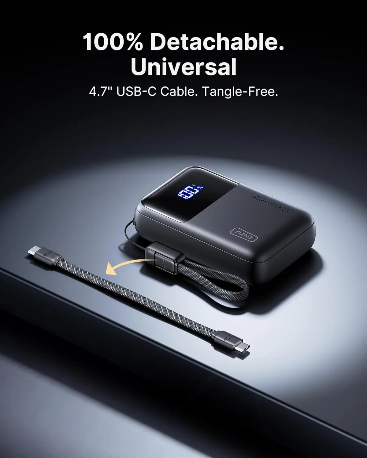 INIU Laptop Power Bank, Smallest 20000mAh 65W Fast Charging Battery Pack