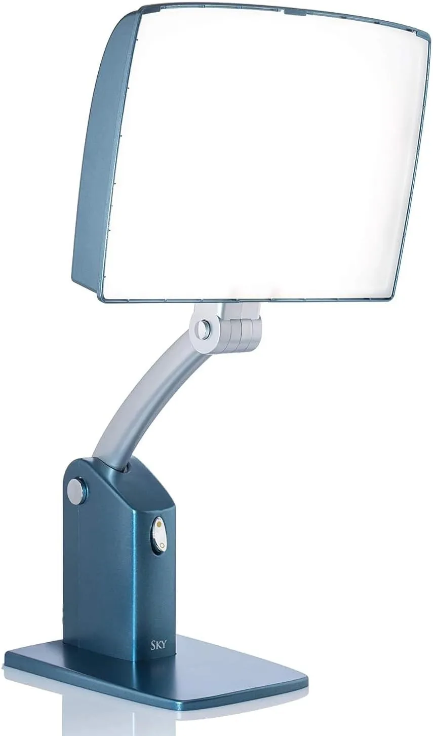 Carex Day-Light Sky Bright Sunlight Therapy Lamp, 10000 LUX Therapy Lamp at 12 Inches, LED Bright White Light with Adjustable Height and Brightness Levels for Mood, White