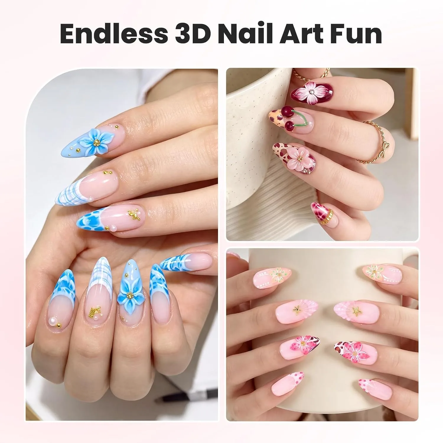 Beetles Clear 3D Gel Nail Art, 15g Non-Sticky 3D Nail Gel TPO & HEMA-Free