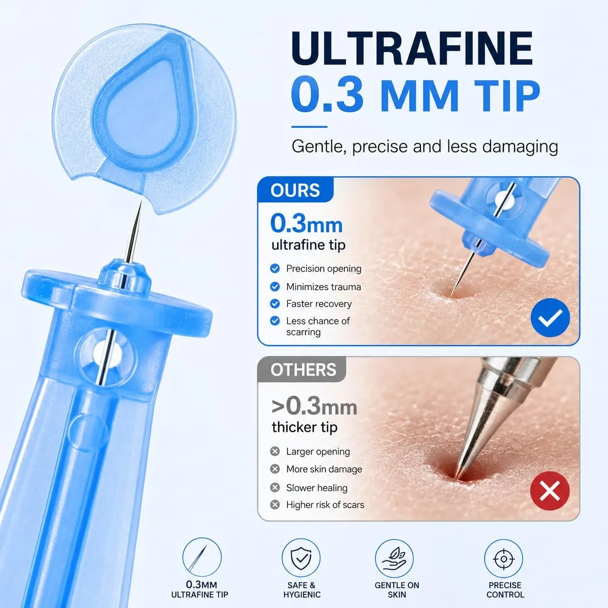 50 PCS Disposable Acne Needle & 72 Dots Hydrocol Pimple Patches