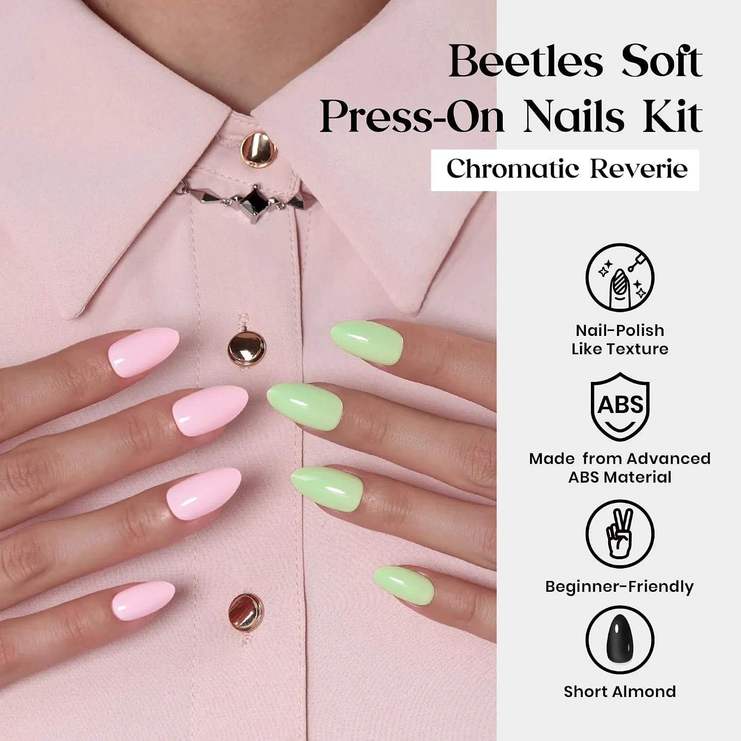 Beetles Press On Nails Kit - Chromatic Reverie, 720pcs 24 Colors 15 Size