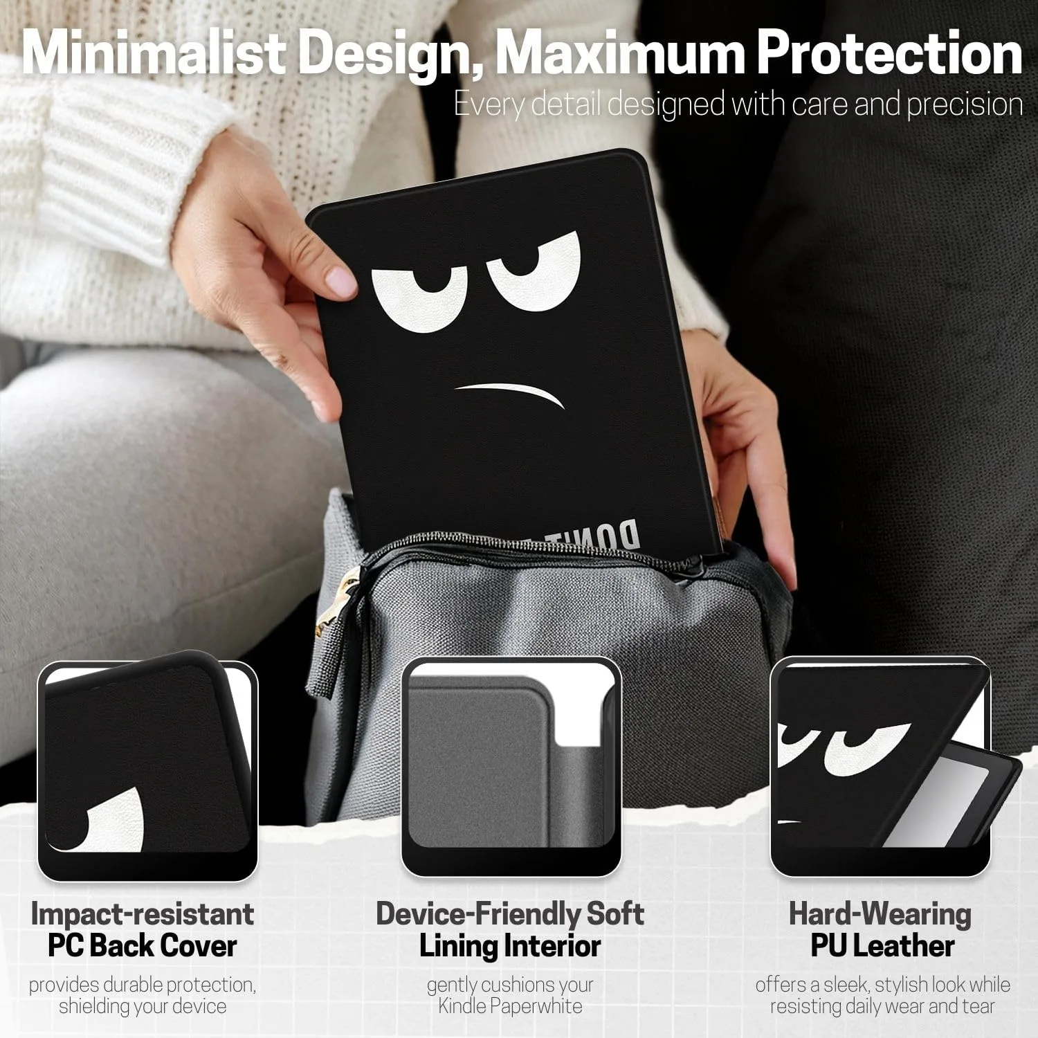 TNP Kindle Paperwhite 12th Gen Case, Colorsoft 7-Inch Cover, Don't Touch