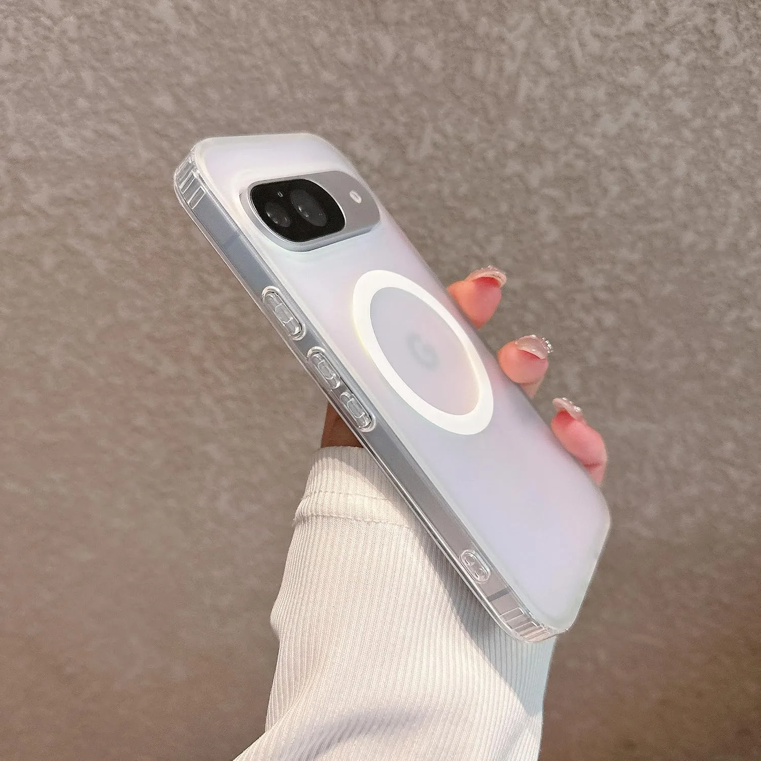 Magnetic for Google Pixel 11/11 Pro Case Women, [Compatible with MagSafe], [Holographic Iridescent Color Changing Effect] Fashion Slim Cute and Unique Matt Protective Phone Cover for Pixel 11/11 Pro
