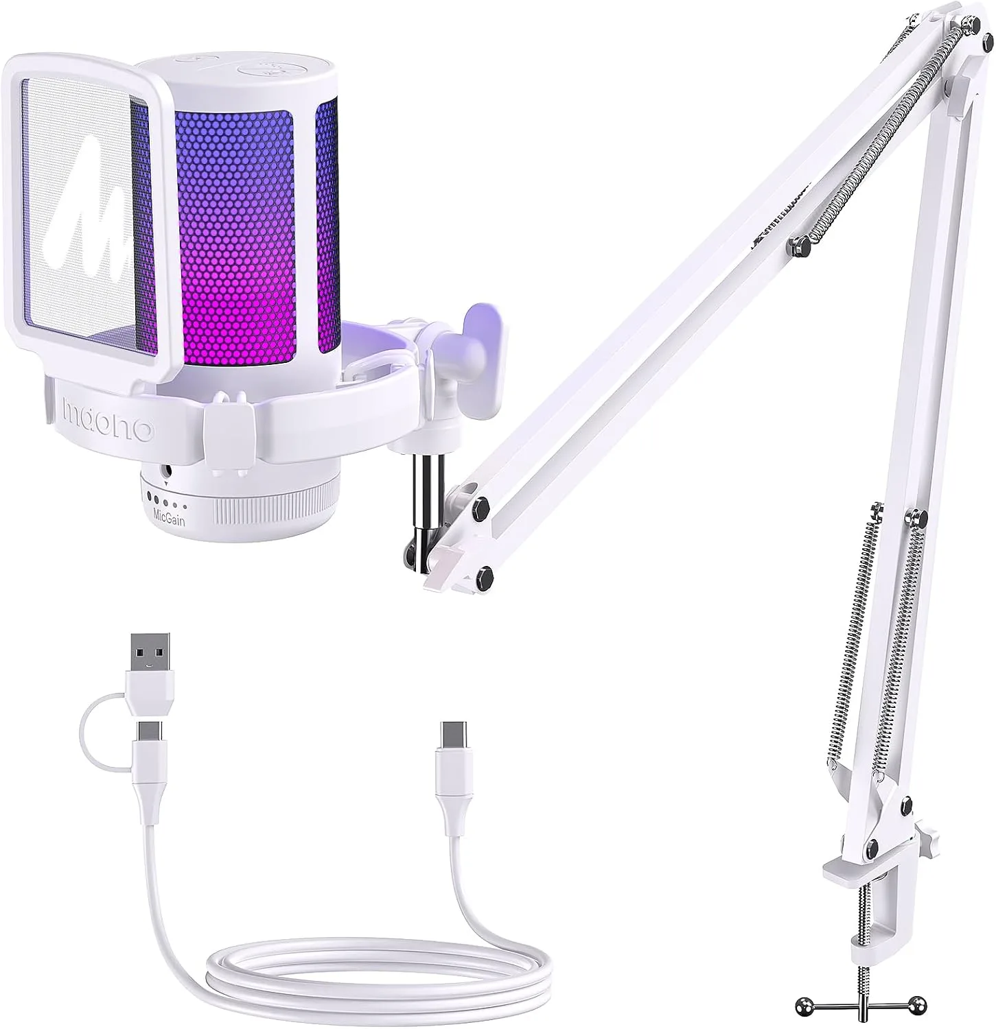 MAONO DGM20S USB Microphone for PC with Clear Voice & Noise Reduction