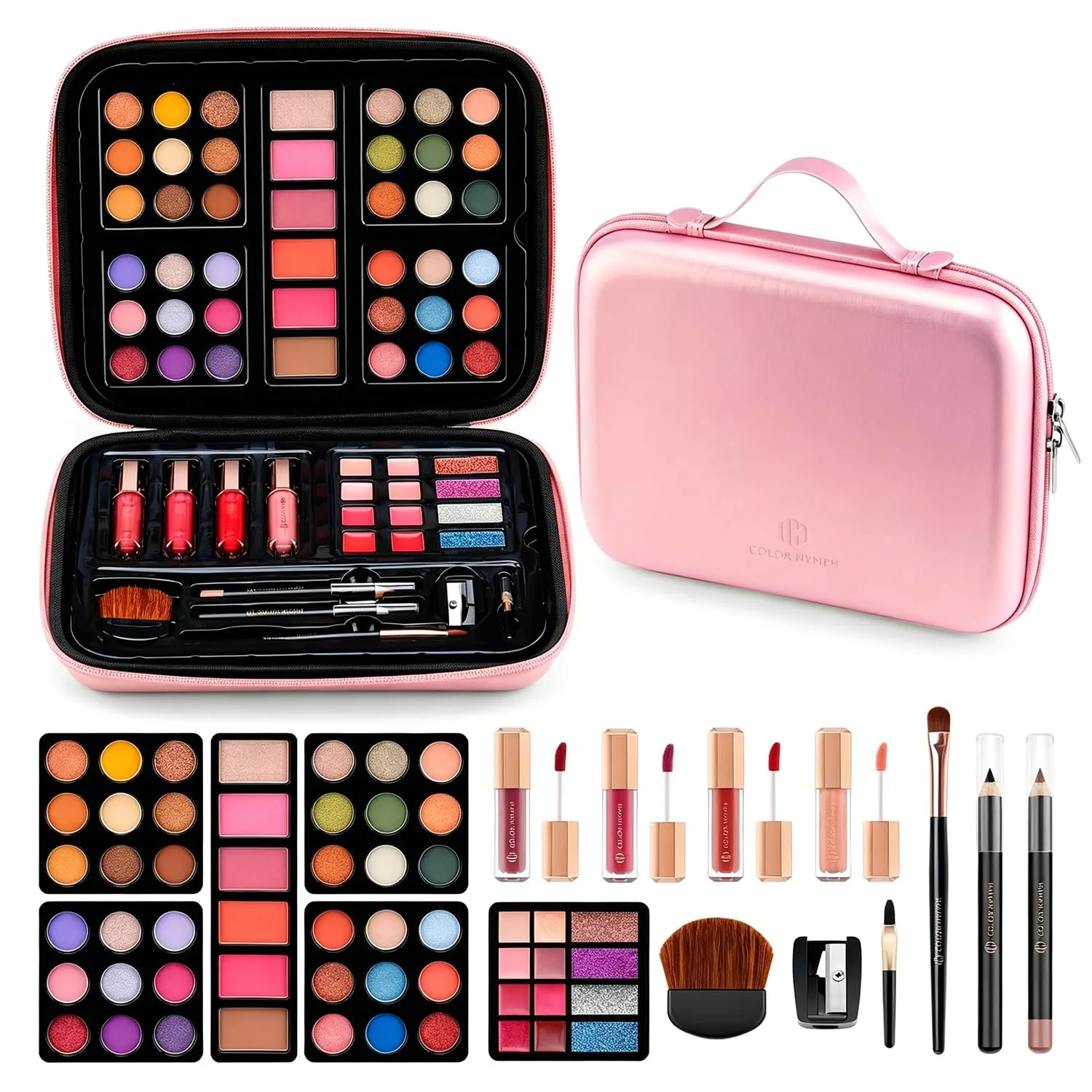 Set de maquillaje Color Nymph para adolescentes kit cosmético rosa