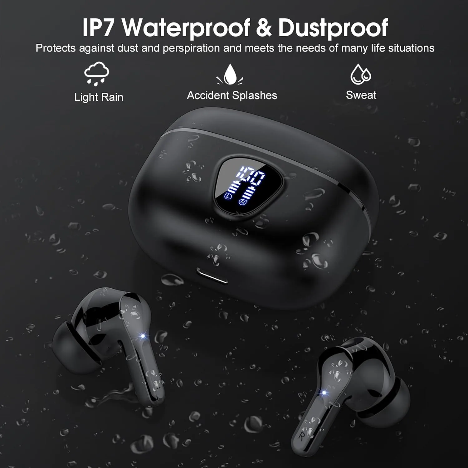 Wireless Earbuds, Bluetooth 5.4 Headphones HiFi Stereo, Bluetooth Earbuds