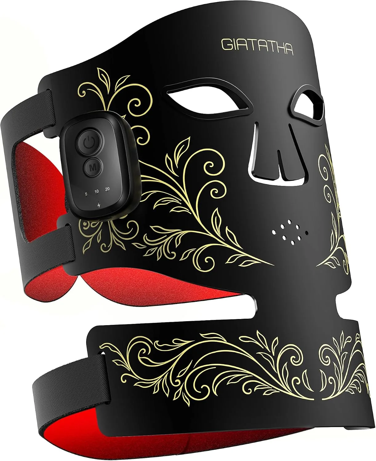 Wireless Red Light Therapy Mask for Face & Neck, 4 Modes LED Face Mask