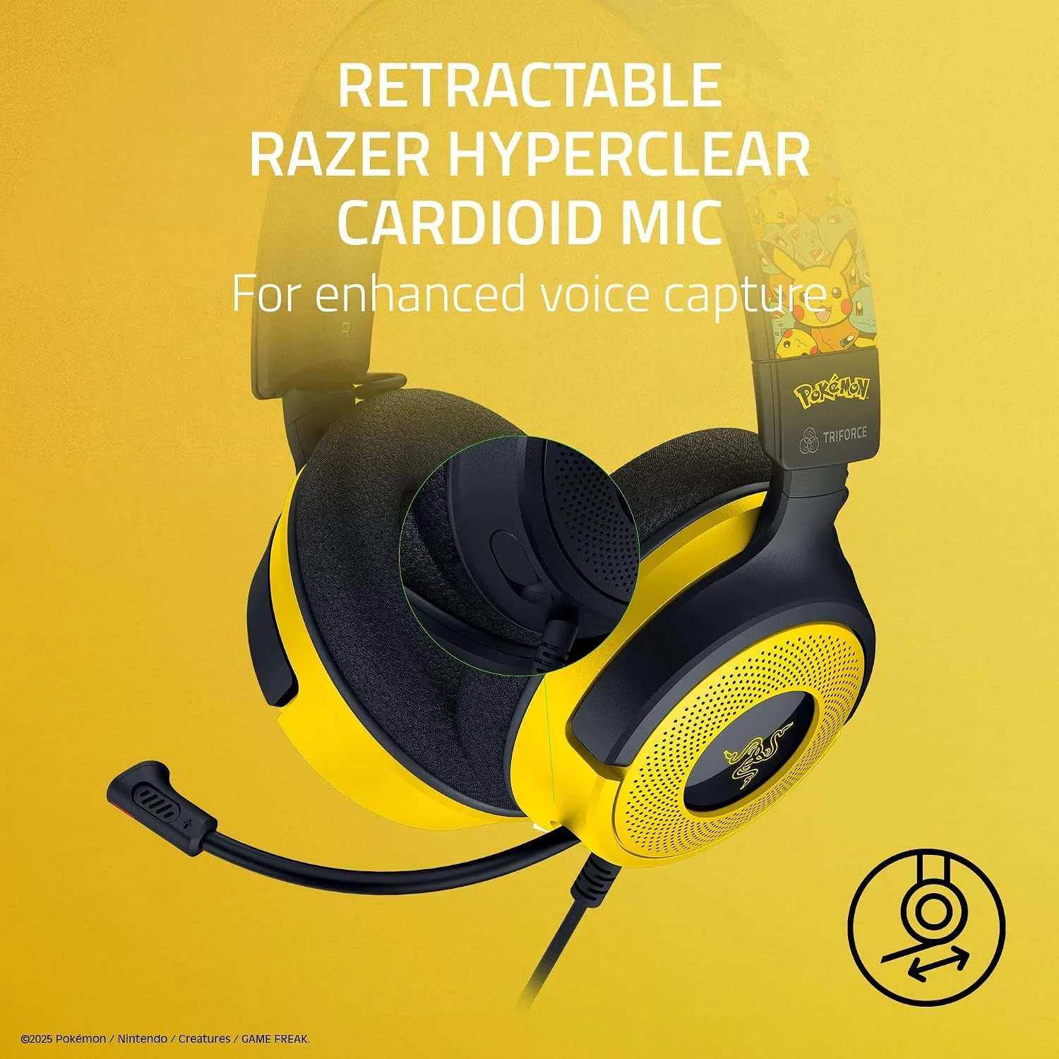 Razer Kraken V4 X Wired USB-C & Type A Gaming Headset, Pokémon Edition