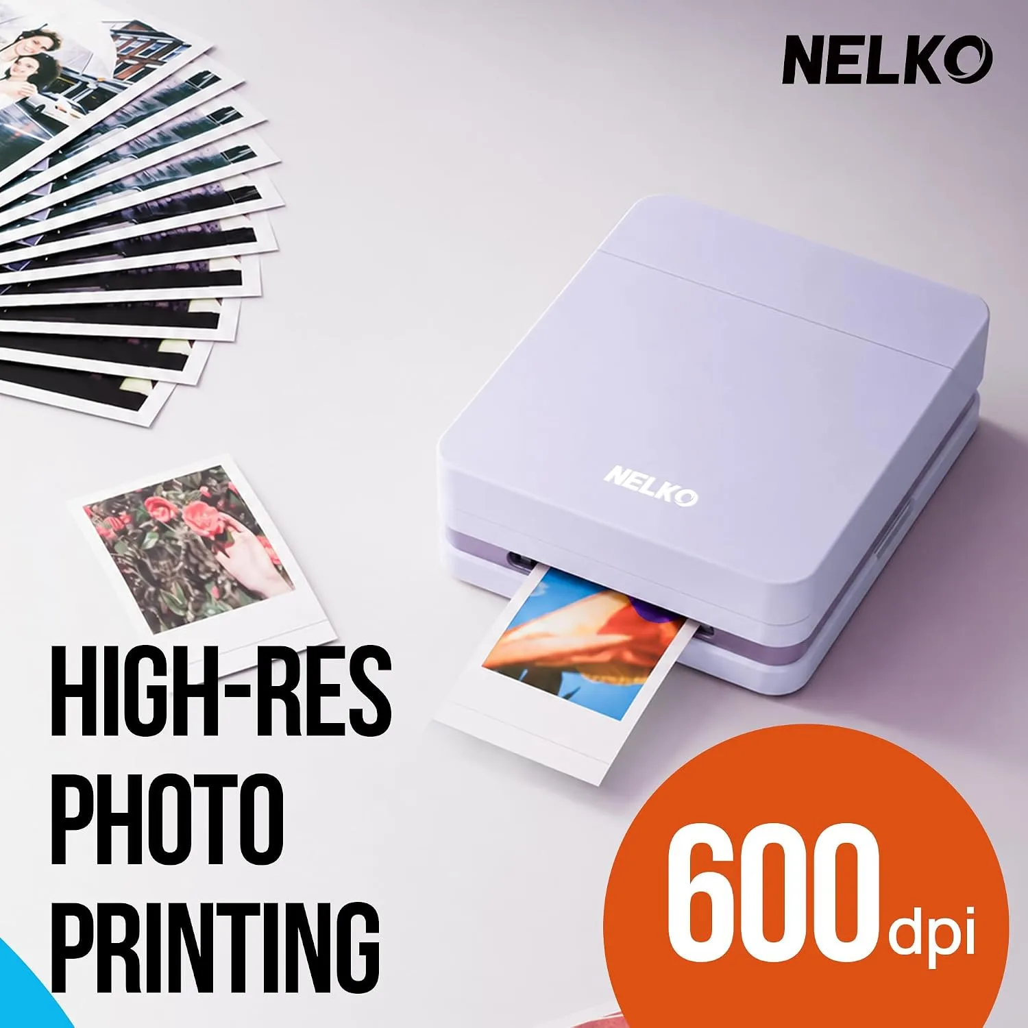 Nelko PP01 Photo Printer, 2x3 Portable Photo Printer, Mini Printer, Purple