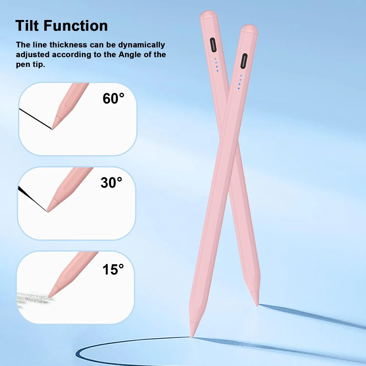 DOGAIN A8 Stylus Pen for iPad 2018-2026, Fast Charge, Palm Rejection-Pink