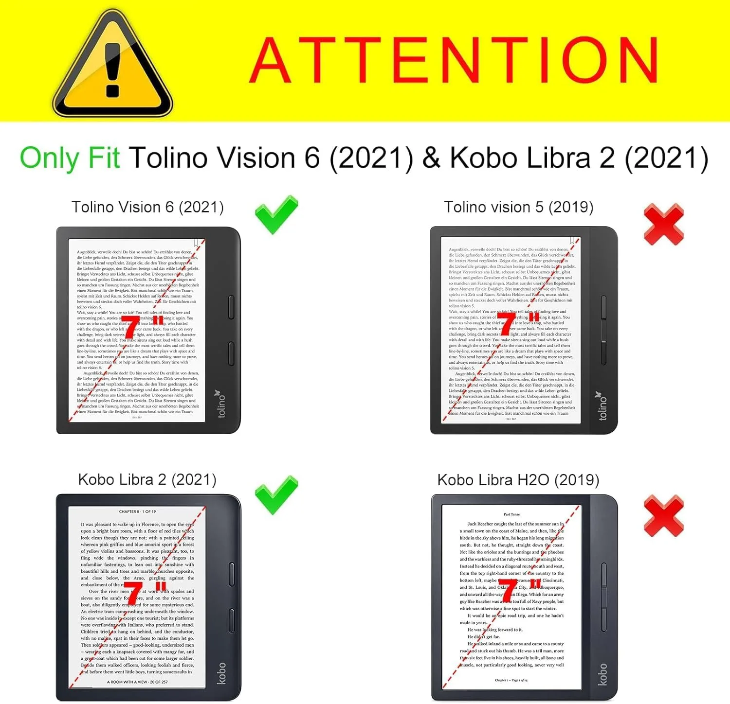 Fintie Stand Case for 7" Kobo Libra Colour/Kobo Libra 2, Library