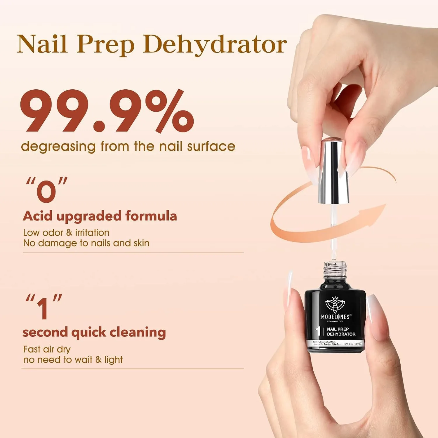 modelones 9-in-One X Nail Gel Glue Prep Dehydrator Set for Nail Tips