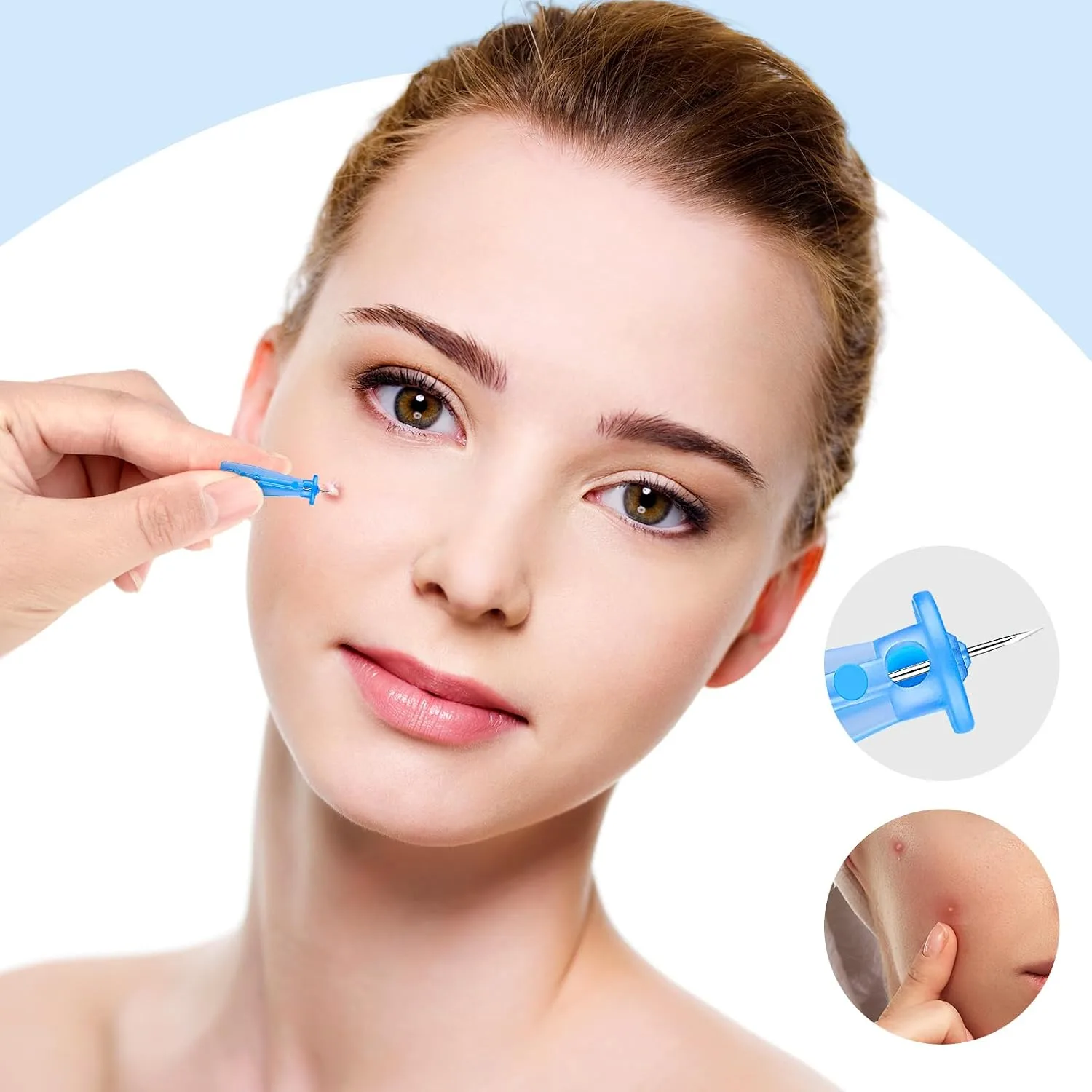 Lancets for Facial Extraction, 100Pcs Disposable Acne Needle