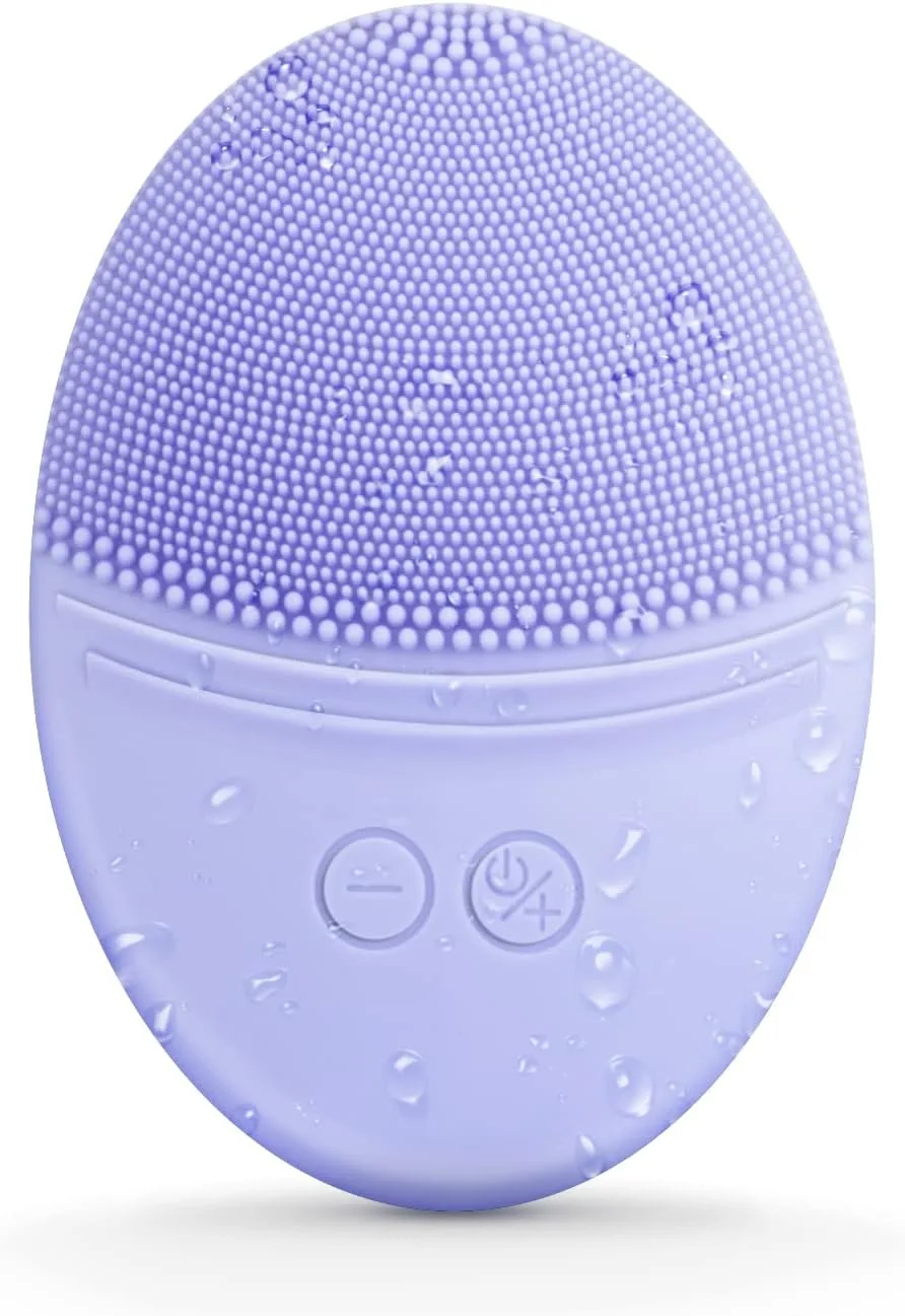 EZBASICS Silicone Facial Cleansing Brush, IPX7 Waterproof, Blue