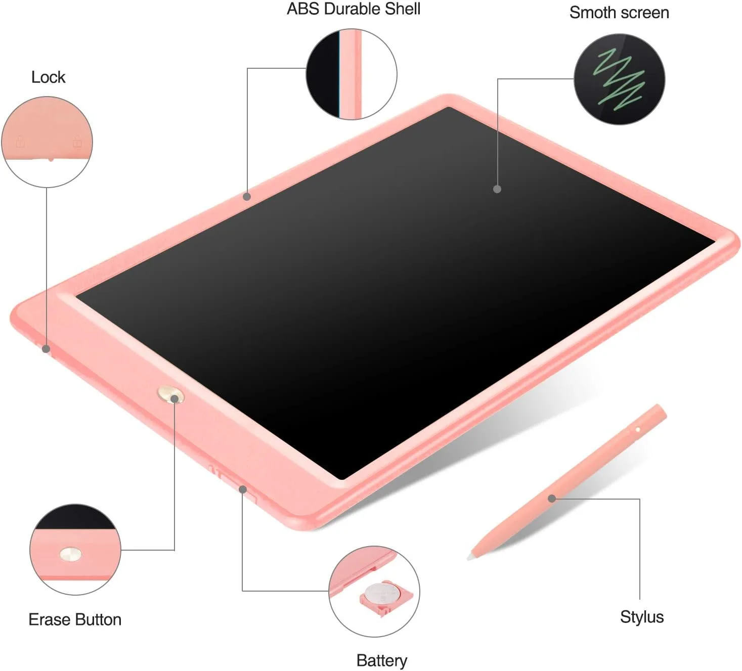 2 Pack LCD Writing Tablet with Bag for Kids, 10 Colorful Screen Drawing Board Doodle Pad, Gift for 3-6 Years Old Boy Girl (Blue+Pink)