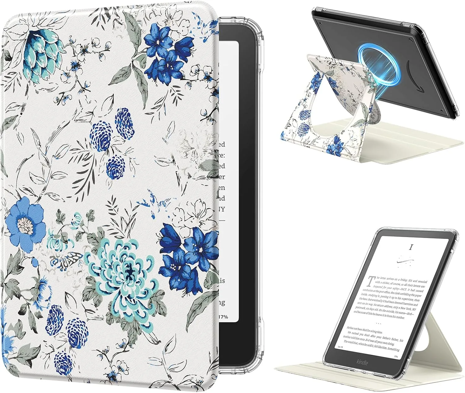 MoKo 360°Rotating Detachable Case for 7" eBook Reader, Pale Blue
