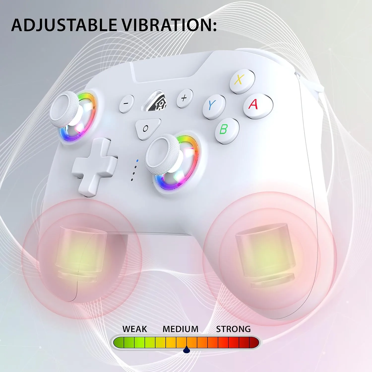 SUBSONIC Switch and Switch 2 Wireless Controller - LED Pro controller White