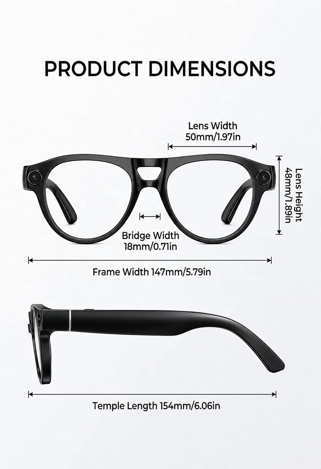 G5 AI Smart Glasses with Camera and Bluetooth, 13MP Video Recording Glasses