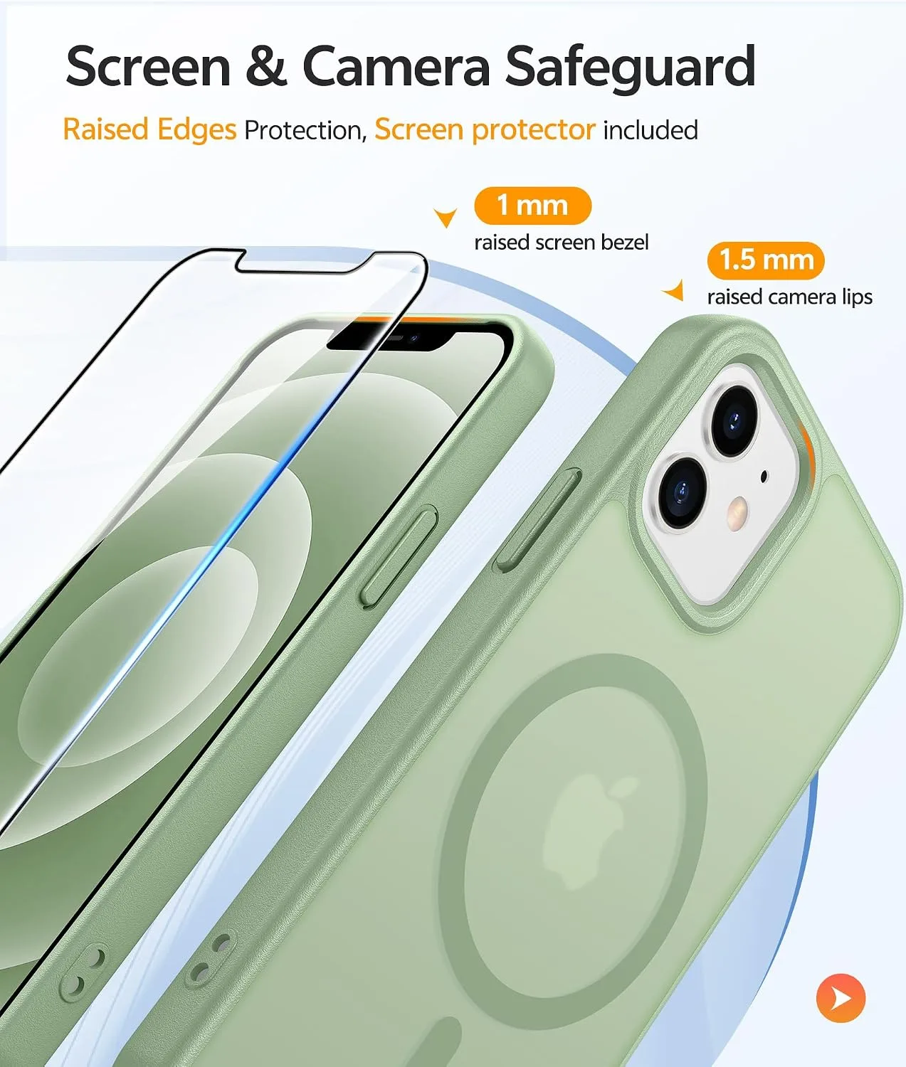 FNTCASE for iPhone 12 / 12 Pro Case, Fit for Magsafe, Light Moss