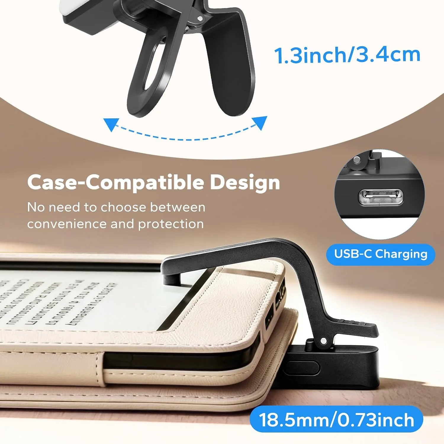 (Fit All Cases) Page Turner for Kindle,Portable Selfie Light,Reading Timer Tracker,Book Light for Kindle,iPad,iOS Android. Clicker for Kindle for Camera Video Recording and Selfie Shutter(K3-Black)
