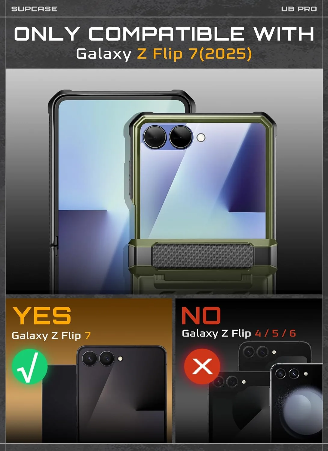 SUPCASE for Samsung Galaxy Z Flip 7 Case with Built-in Kickstand, Guldan