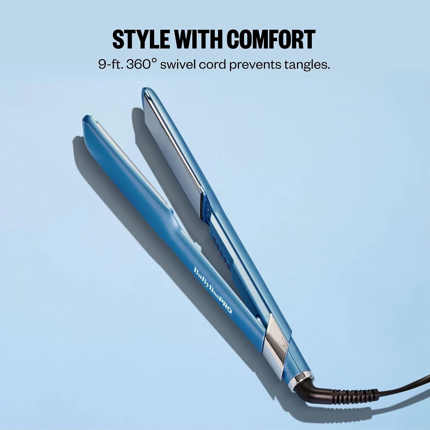 BaBylissPRO Nano Titanium Ultra-Sleek Hair Straightener, Flat Iron for All Hair Types