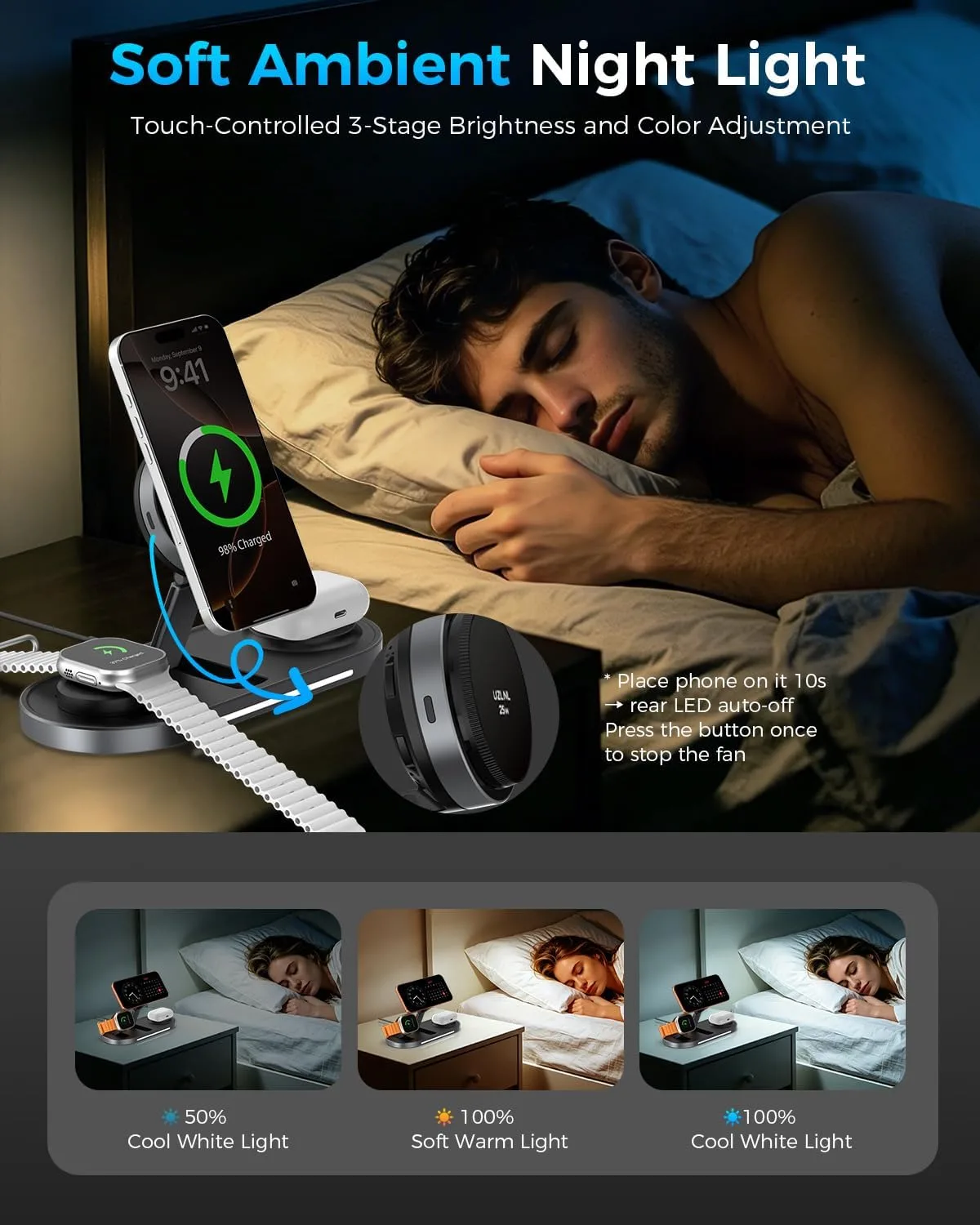 25W 3 in 1 Wireless Charging Station for Magsafe Charger for Apple