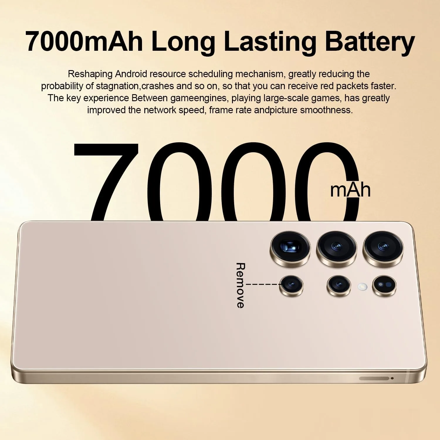 OEJBK I25 Ultra: Powerhouse 16GB/512GB, 2-Day 7000mAh Battery, Huge 6.99" Android 14 Phone w/Built-in Stylus - Your All-in-One Device The Superior Choice (Desert Titanium)