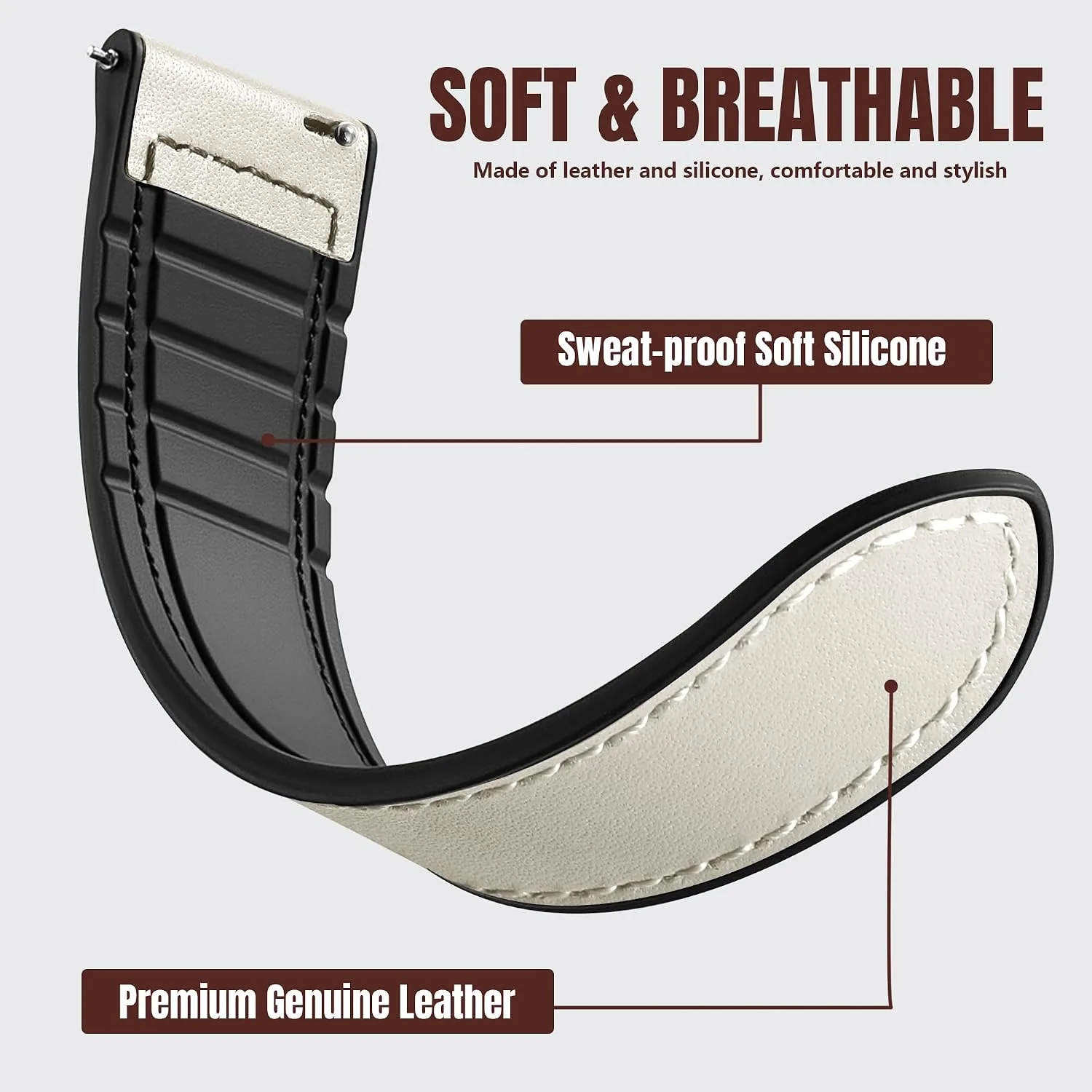 Charlam Magnetic Leather Bands Compatible with Samsung Galaxy Watch 7 Band 6 5 4 FE Active 2 40mm 44mm/Watch 6/4 Classic/Watch 5 Pro/3, 20mm Genuine Leather Straps for Samsung Watch Bands Men Women