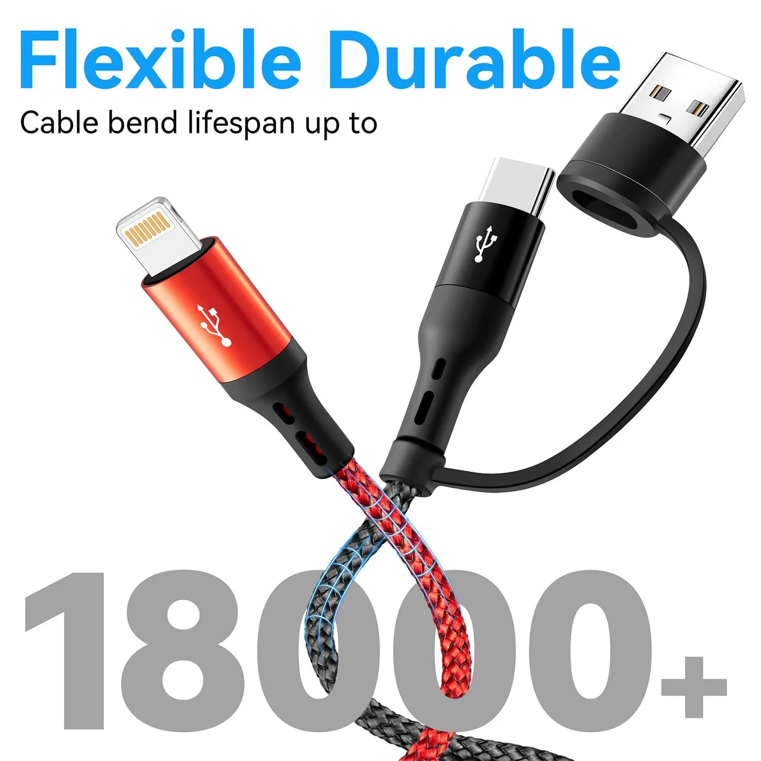 Multi Charging Cable 4 in 1 USB C Multiple Fast Charger Cable 4ft