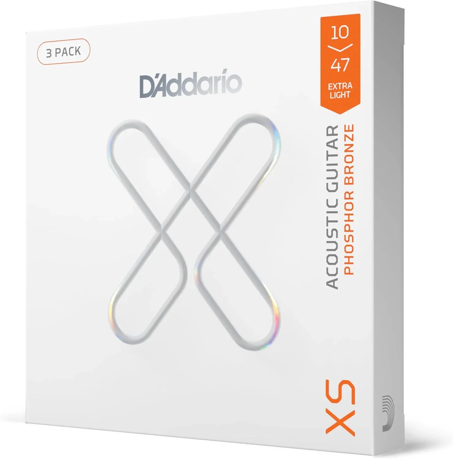 Cuerdas para guitarra acústica D'Addario XS Phosphor Bronze 10-47, 3 juegos