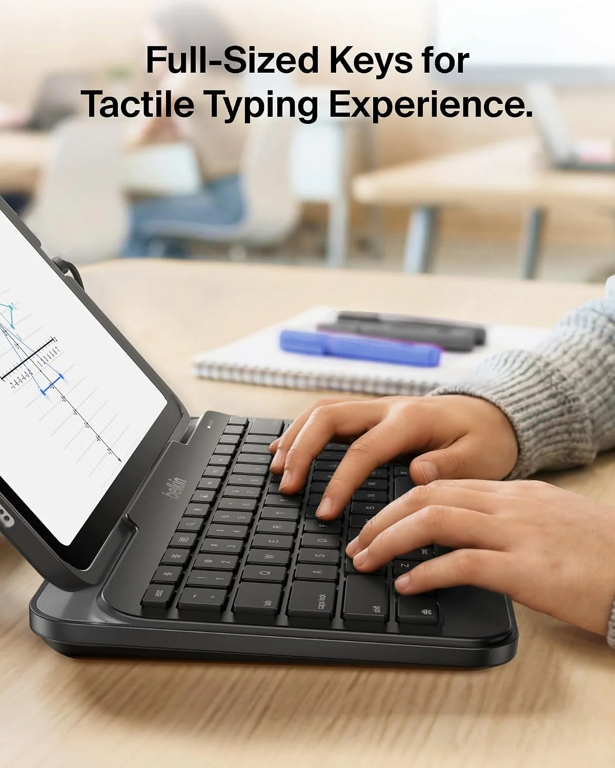 Belkin USB-C Wired Keyboard w/Stand, Plug & Play iPad