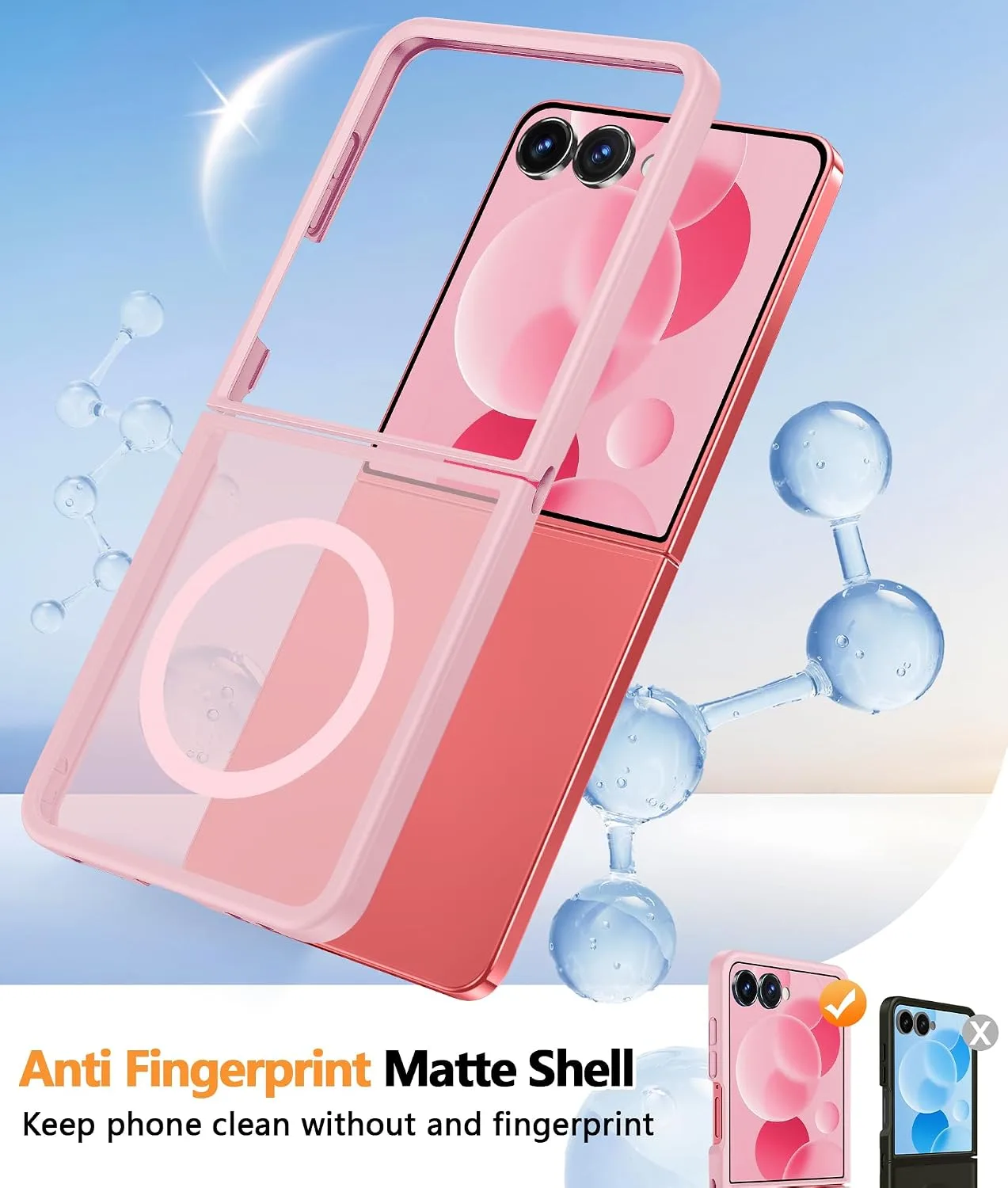 FNTCASE for Samsung Galaxy Z Flip 7 Case, Fit for Magsafe, Light Pink