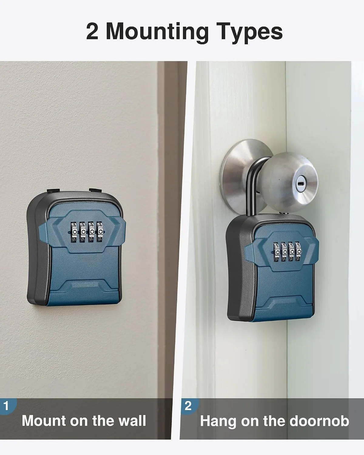 Puroma Key Lock Box for House Keys Combination Lockbox, 1 Peacock Blue