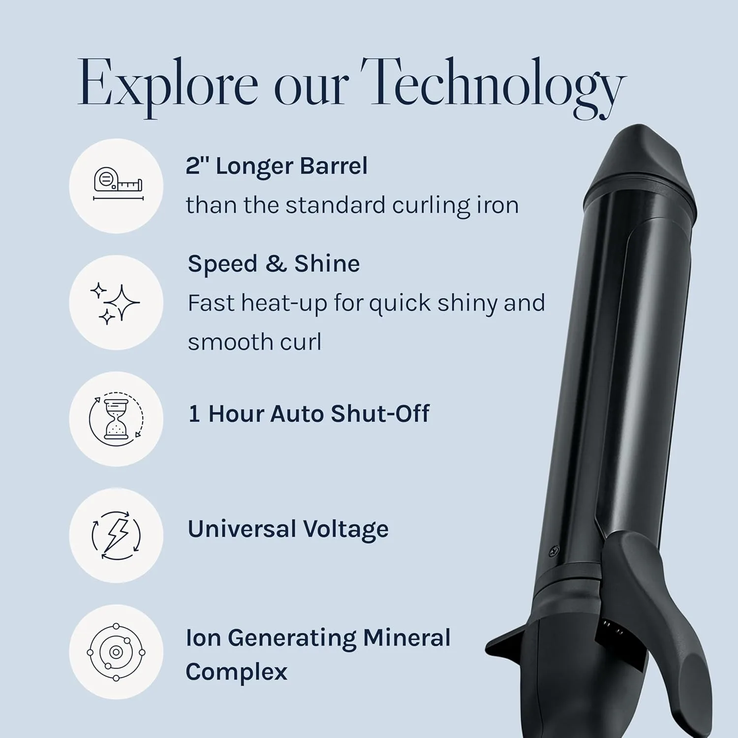 BIO IONIC Long Barrel Curling Iron, Moisture Heat Technology & NanoIonic MX