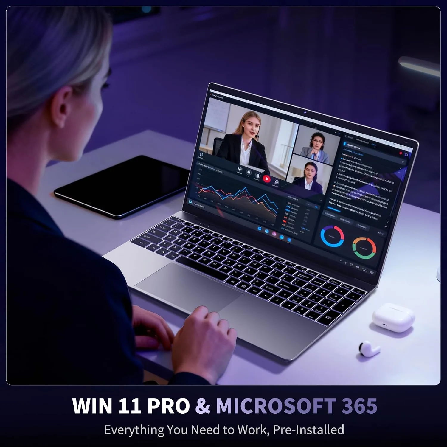 2026 15.6" Traditional Laptop Computer, Core i7 7600U 3.9GHz, 16GB RAM 512GB SSD, FHD IPS Display, Win 11 Pro with Office 365, Type-C Charging, Backlit Keyboard, 3.5lbs
