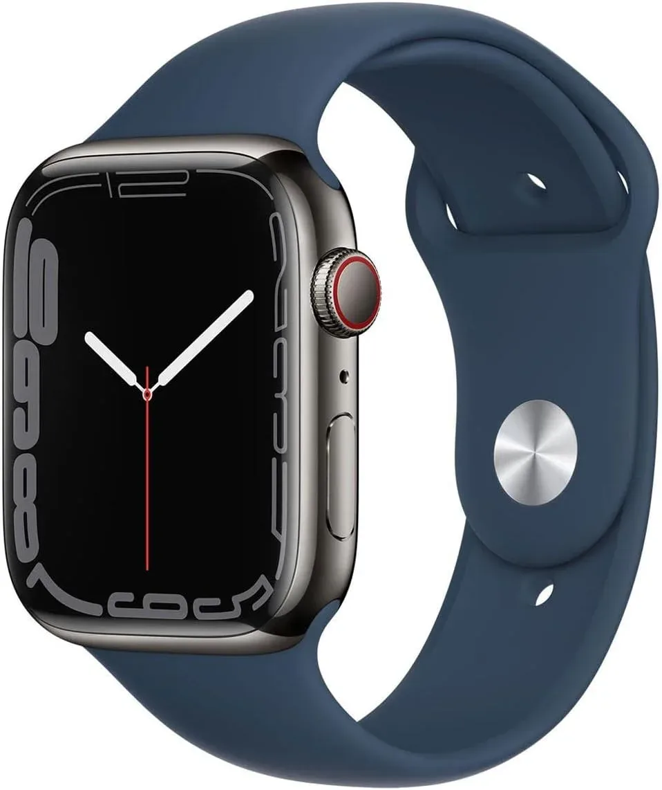 Apple Watch Series 7 GPS + Cellular 45mm Acero Inoxidable Grafito con Correa Sport Azul Abyss Reacondicionado