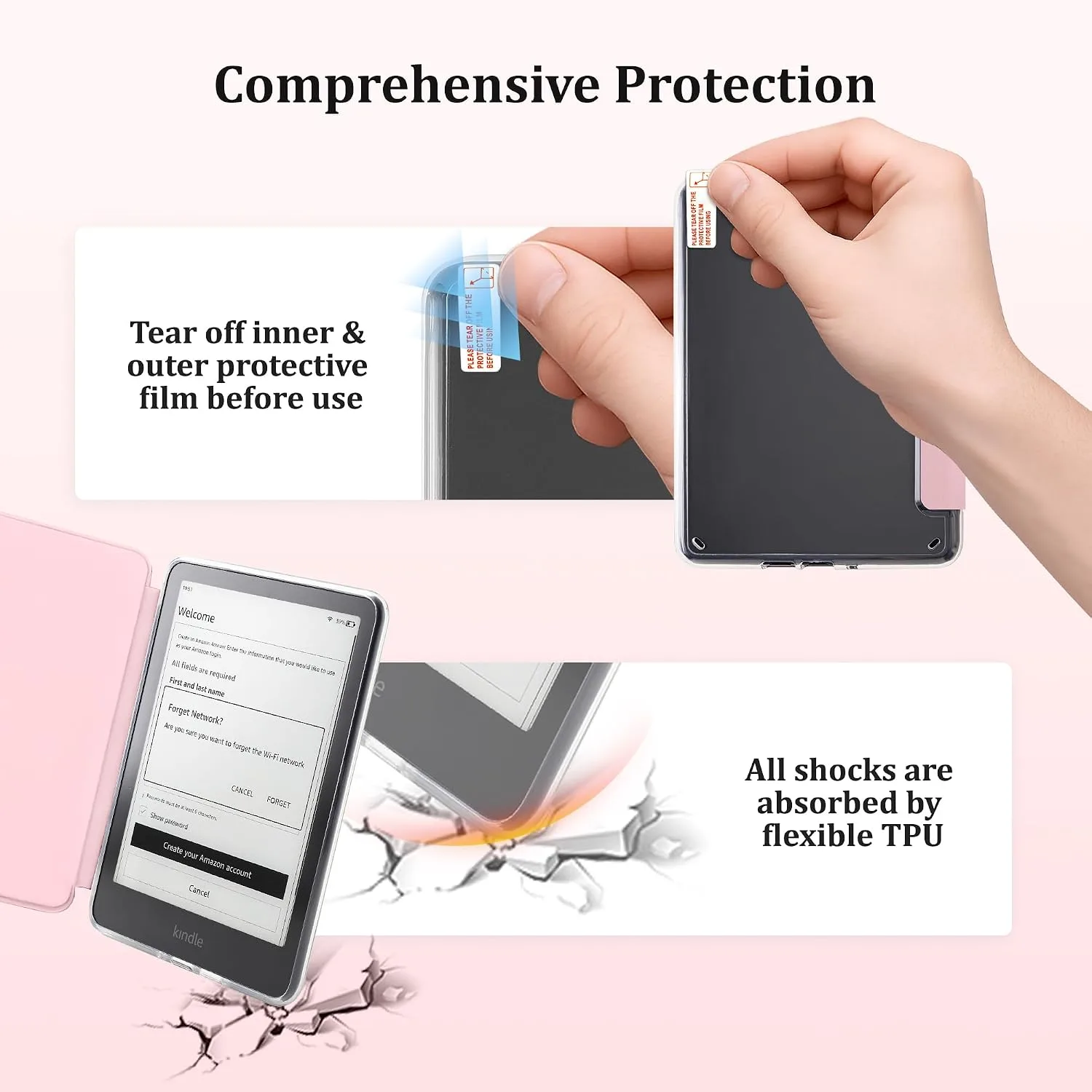 Clear Case for 7'' Kindle Paperwhite 12th Gen 2024 & Colorsoft