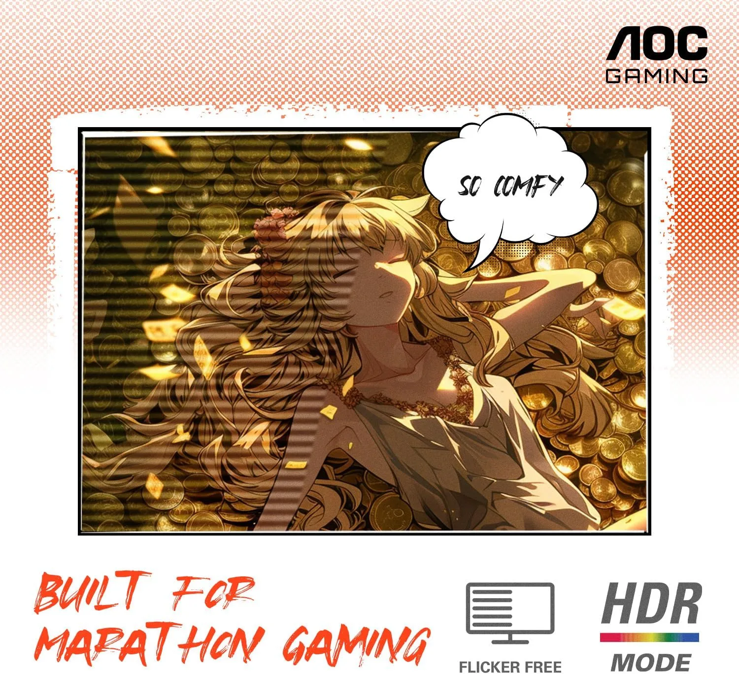 AOC 27" Curved Gaming Monitor 2K QHD 180Hz VA AMD FreeSync Premium, CQ27G4H