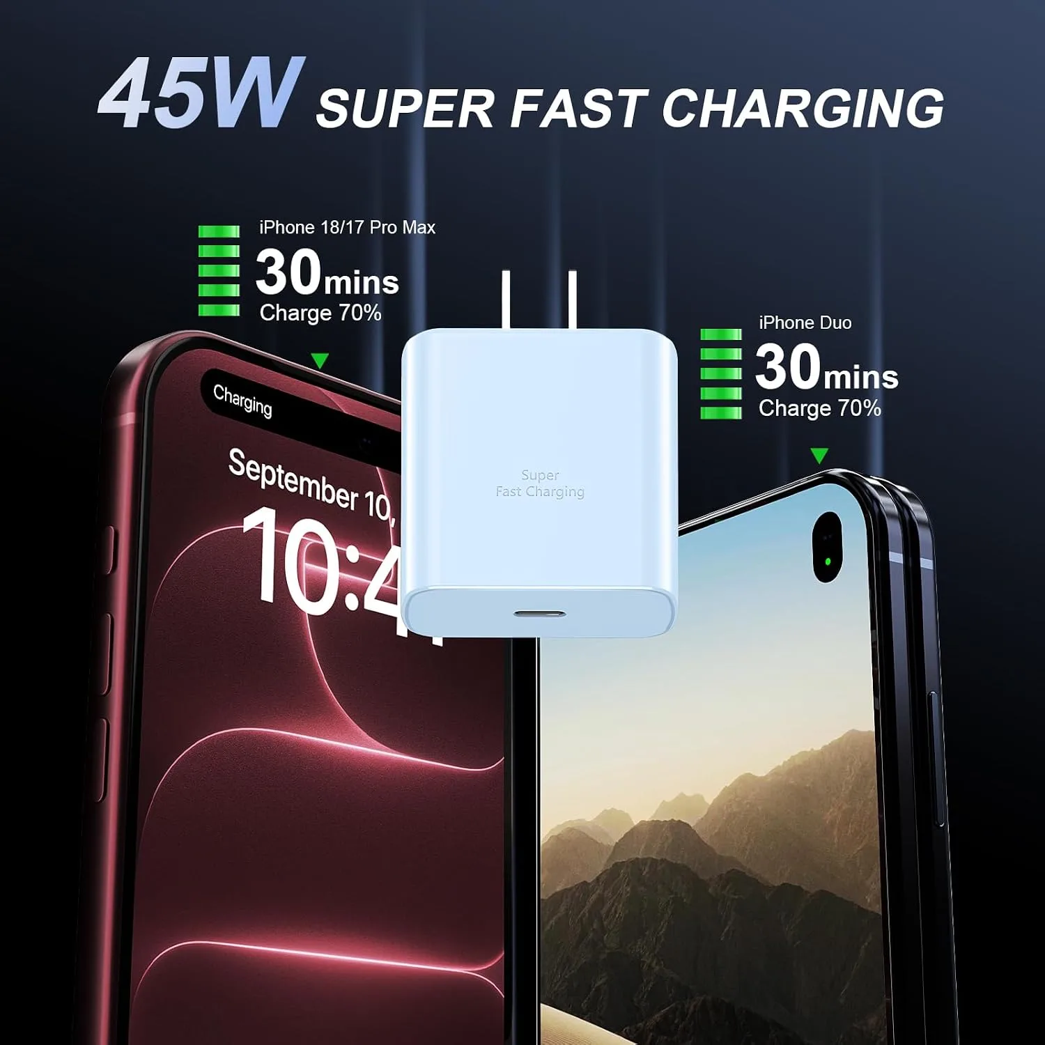 Phone 18 17 Pro Max Charger Fast Charging 45W USBC Phone Duo Fast Charger