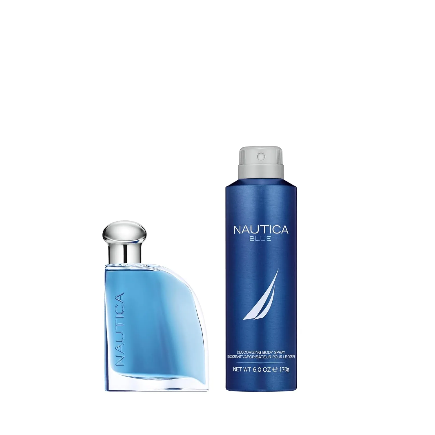 Nautica Blue Giftset 1.6 fl oz EDT + 5.9 oz Deodorizing Body Spray, Notes of Basil, Jasmine, and Cedarwood, Men's Fragrance, Long Lasting, Everyday Fragrance