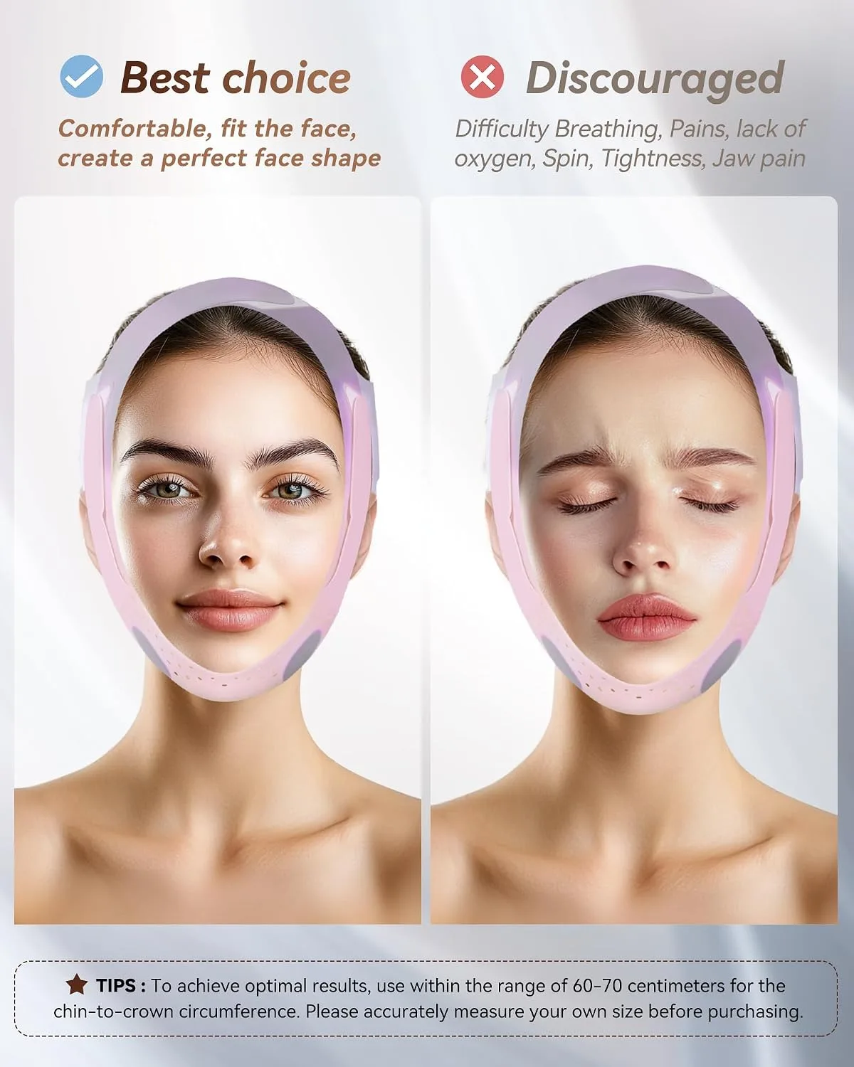 Reusable V-Line Sculpting Face Mask,Silicone Chin Strap for Jawline