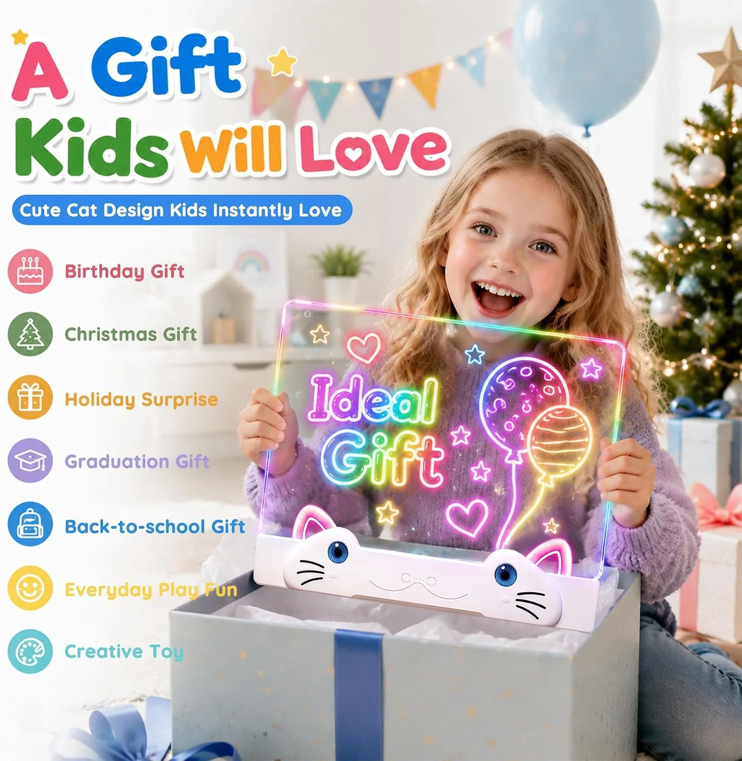 LED Drawing Board for Kids,Light Up Drawing Board,Gifts for Girls Boys Kids