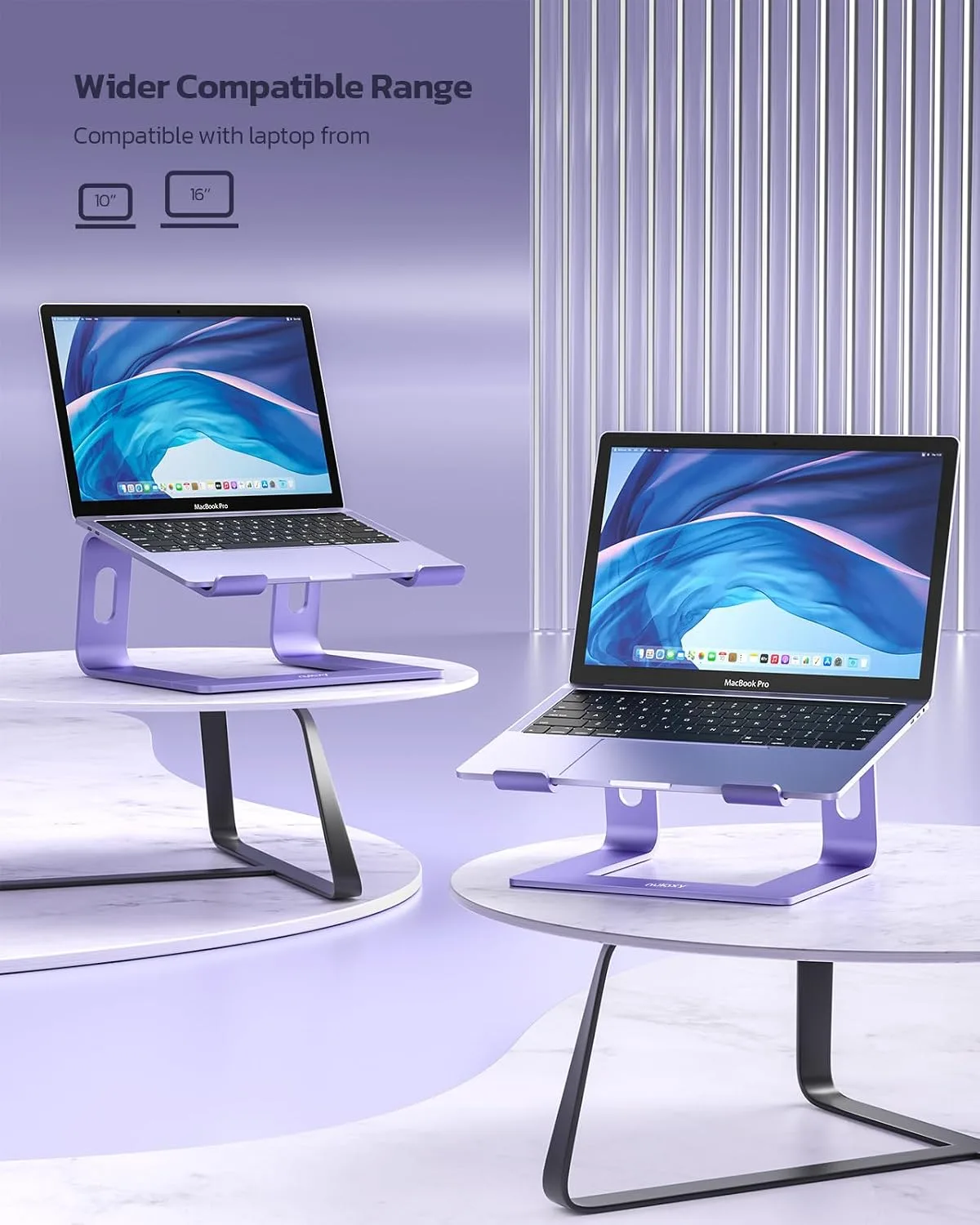Nulaxy Full Aluminum Laptop Stand, Stable Support to 22 lbs, Purple