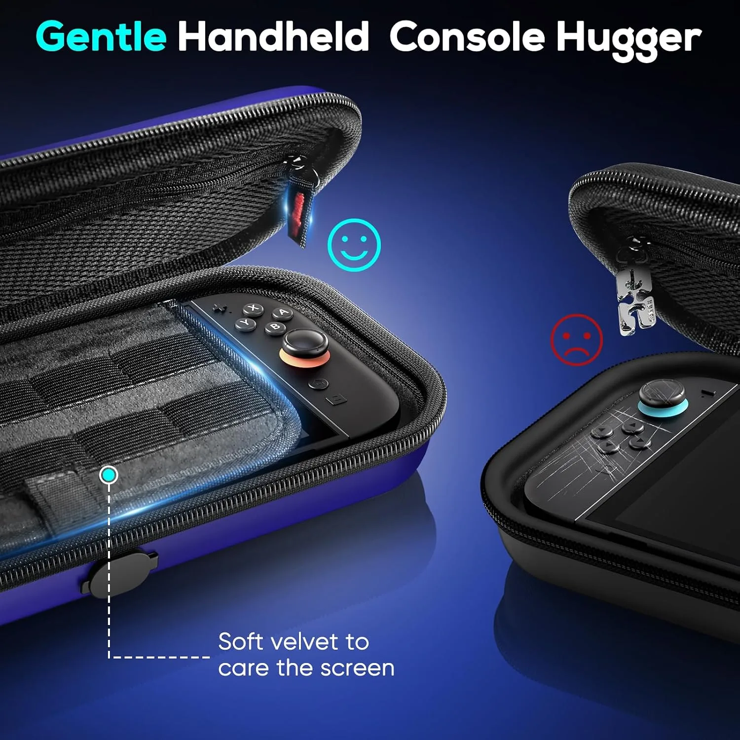 Auarte [Charge Inside Carrying Case for Switch 2 Console (2025)/OLED-Blue