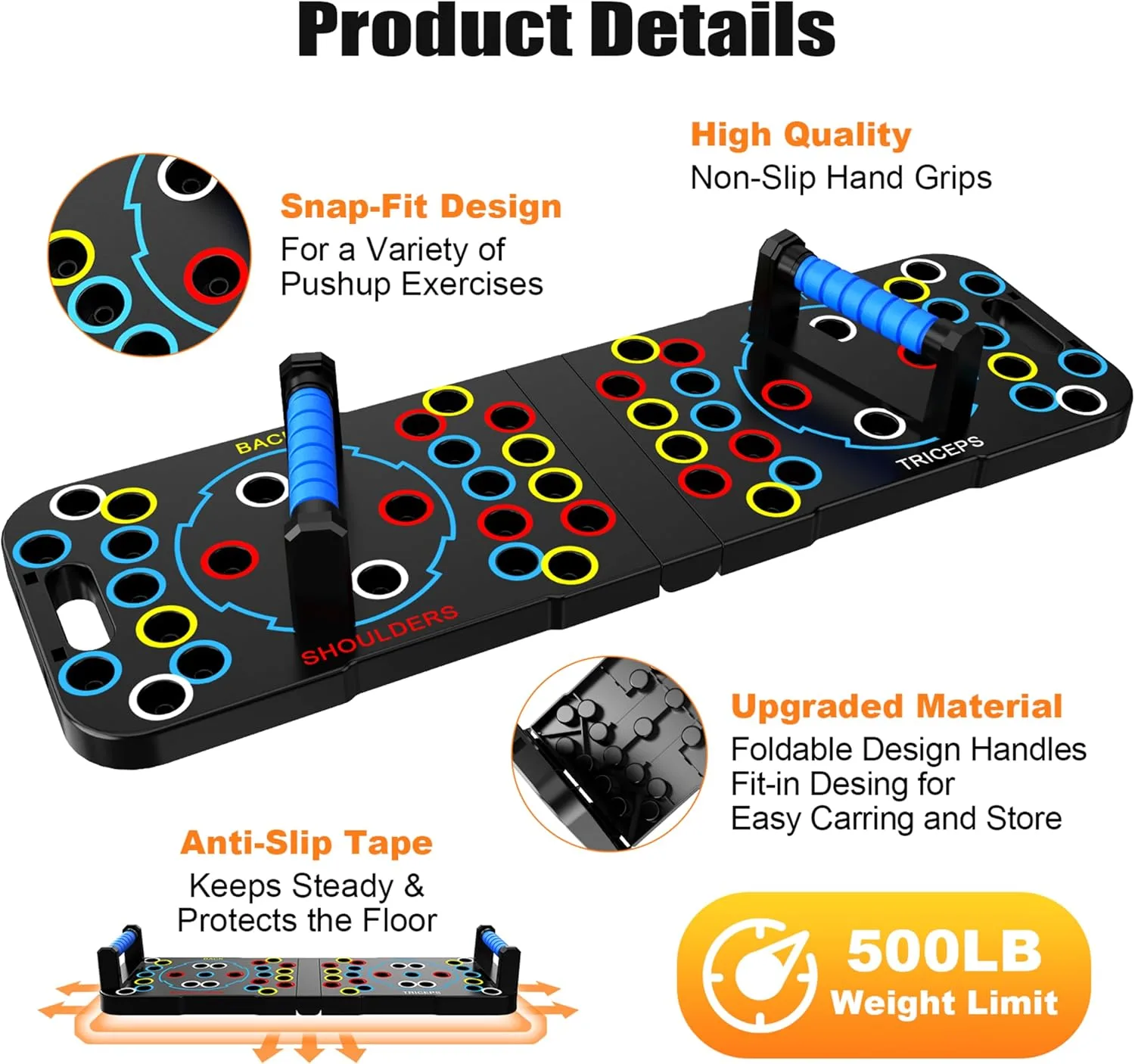 Push Up Board,Foldable Pushup Board for Man,Portable 30 in 1 Push Up Bar